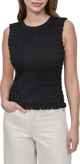 Smocked Sleeveless Top
