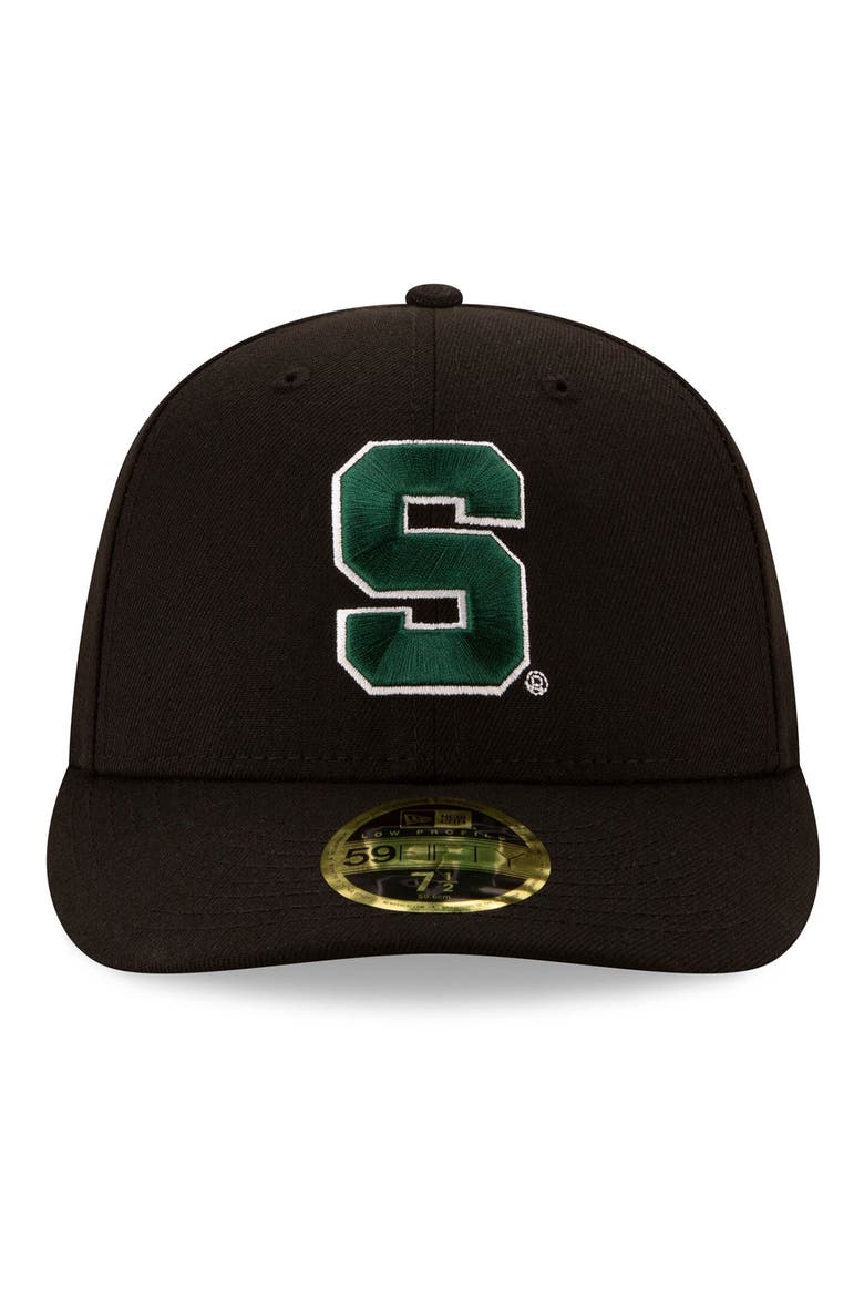 Men's New Era Black Michigan State Spartans Basic Low Profile 59FIFTY Fitted Hat, Alternate, color, BLACK