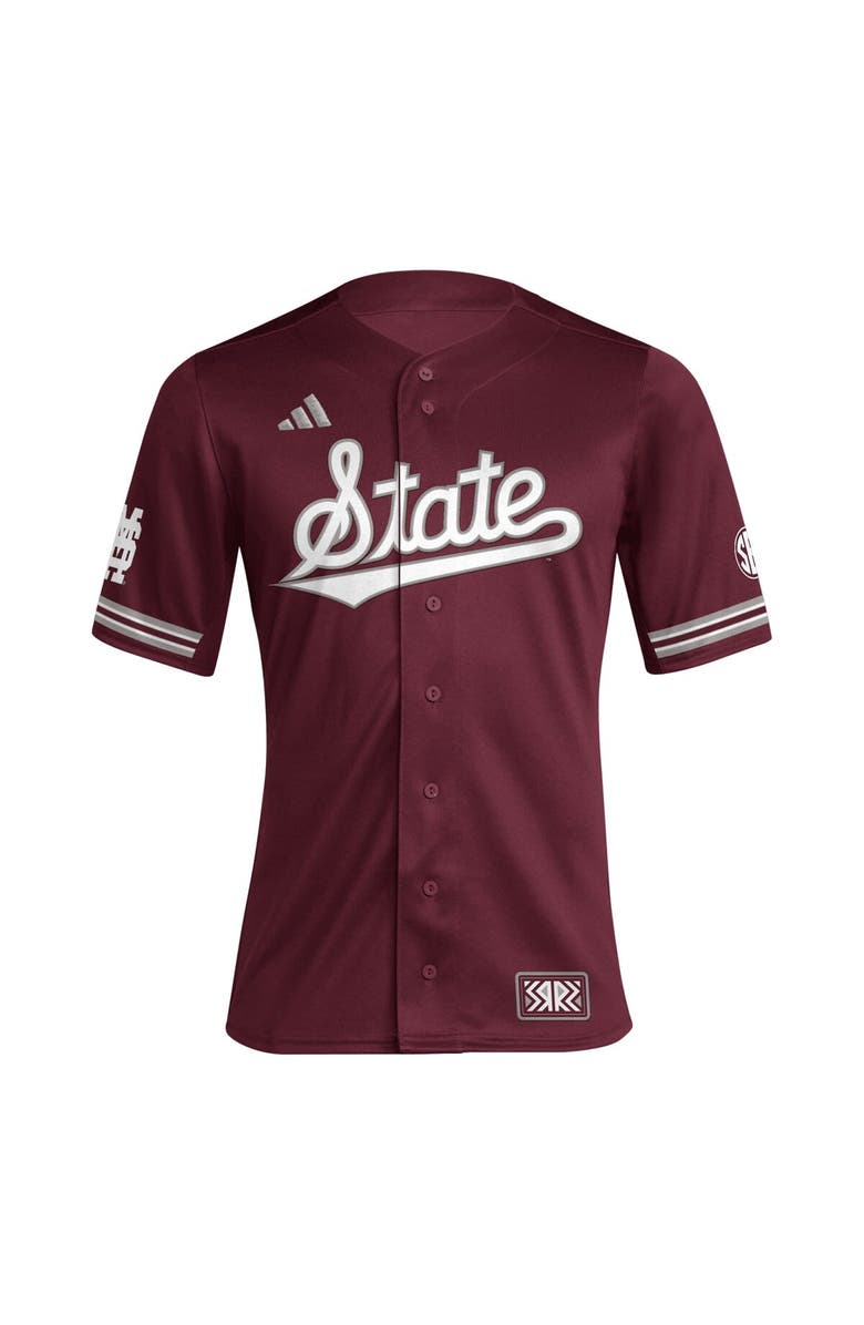 adidas Men's adidas Maroon Mississippi State Bulldogs Reverse Retro Replica Baseball Jersey, Alternate, color, Maroon