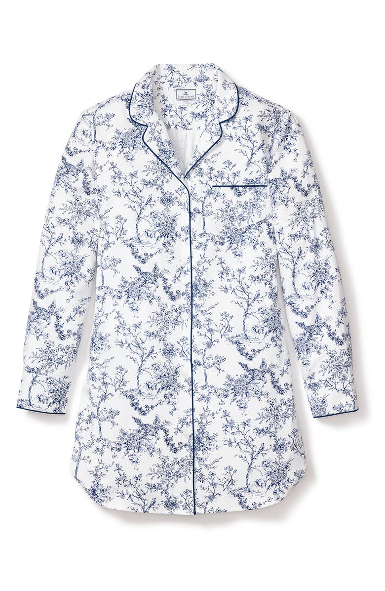 Petite Plume Timeless Toile Long Sleeve Nightshirt, Alternate, color, White