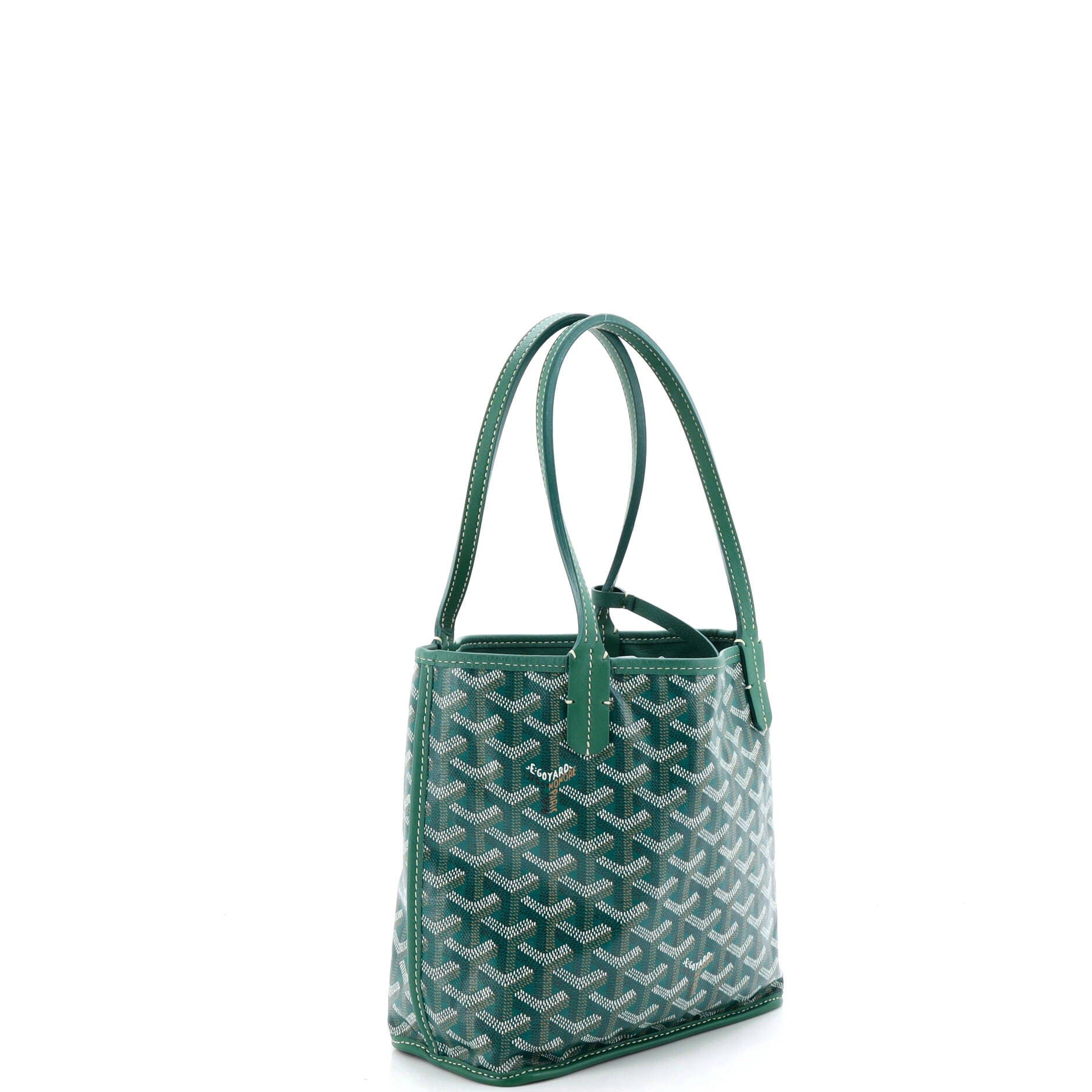 Pre-Owned Goyard Anjou Reversible Tote Coated Canvas Mini, Alternate, color, Green