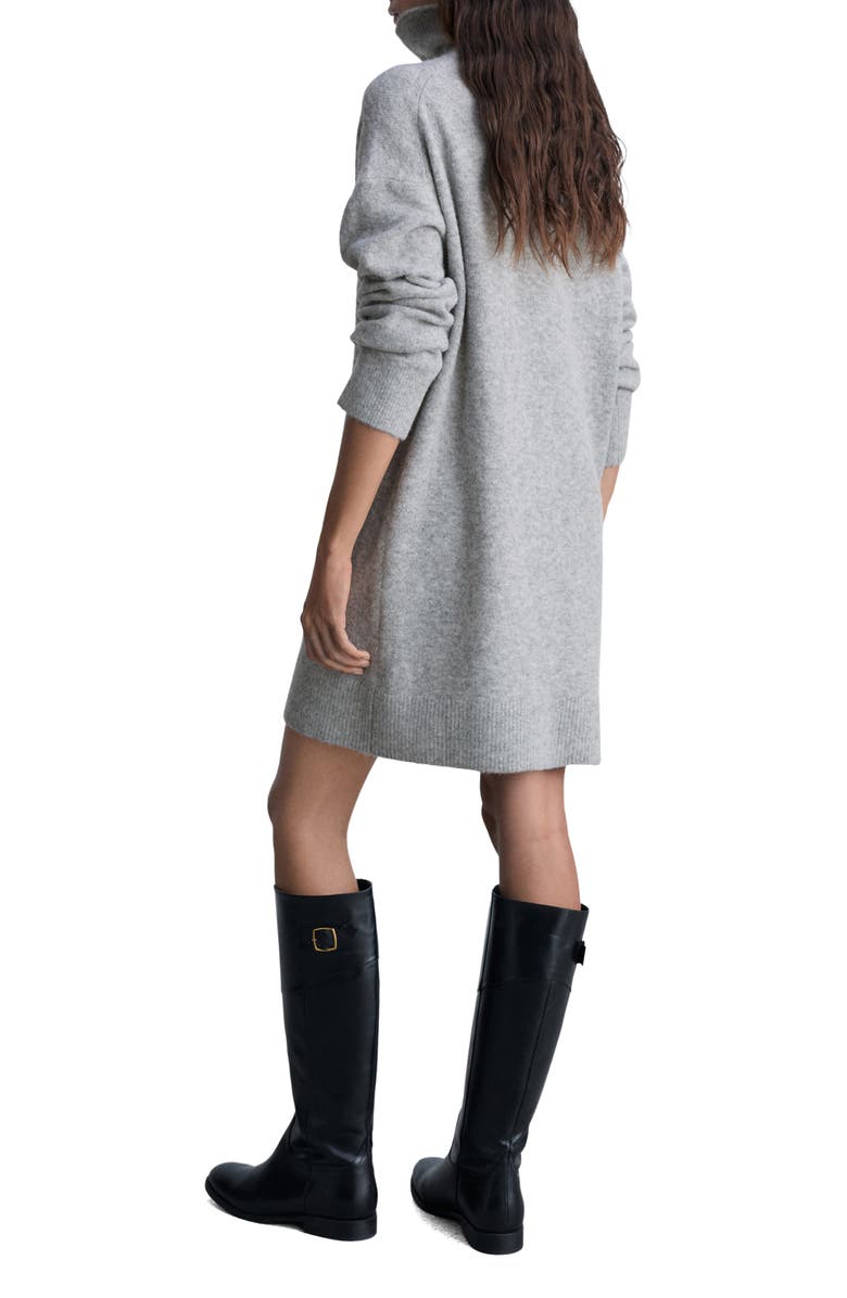 MANGO Taldote Long Sleeve Turtleneck Sweater Dress, Alternate, color, 