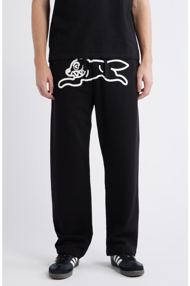 Running Dog Drawstring Sweatpants, Main, color, BLACK