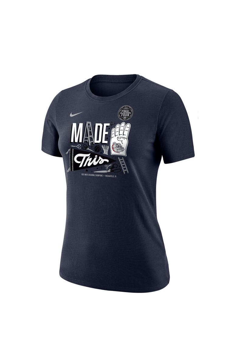 Nike Women's Nike Navy Gonzaga Bulldogs 2021 NCAA Men's Basketball Tournament March Madness Final Four Bound Regional Locker Room T-Shirt, Alternate, color, 