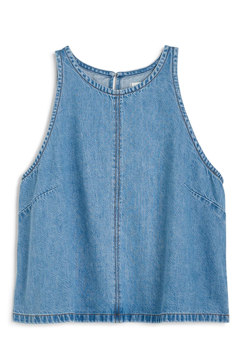 Airy Denim Shell Top, Alternate, color, CLEAN SOFT SKY