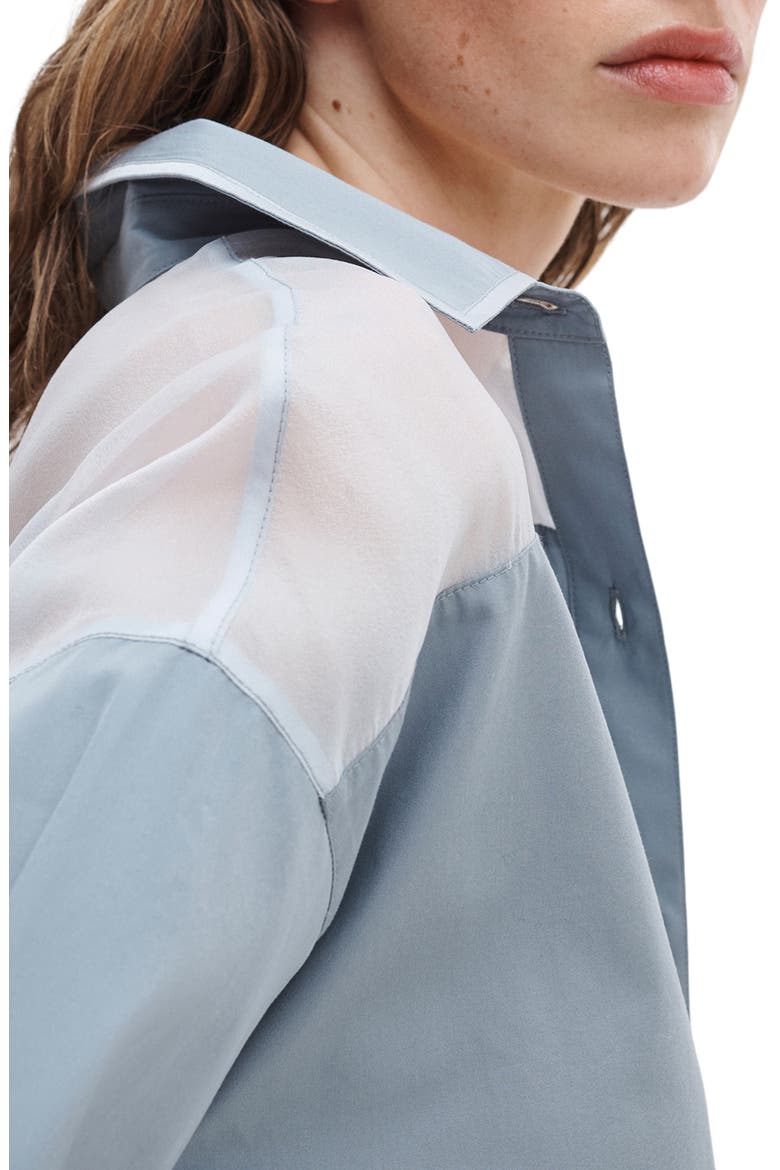 Elly Crop Button-Up Shirt, Alternate, color, GREY