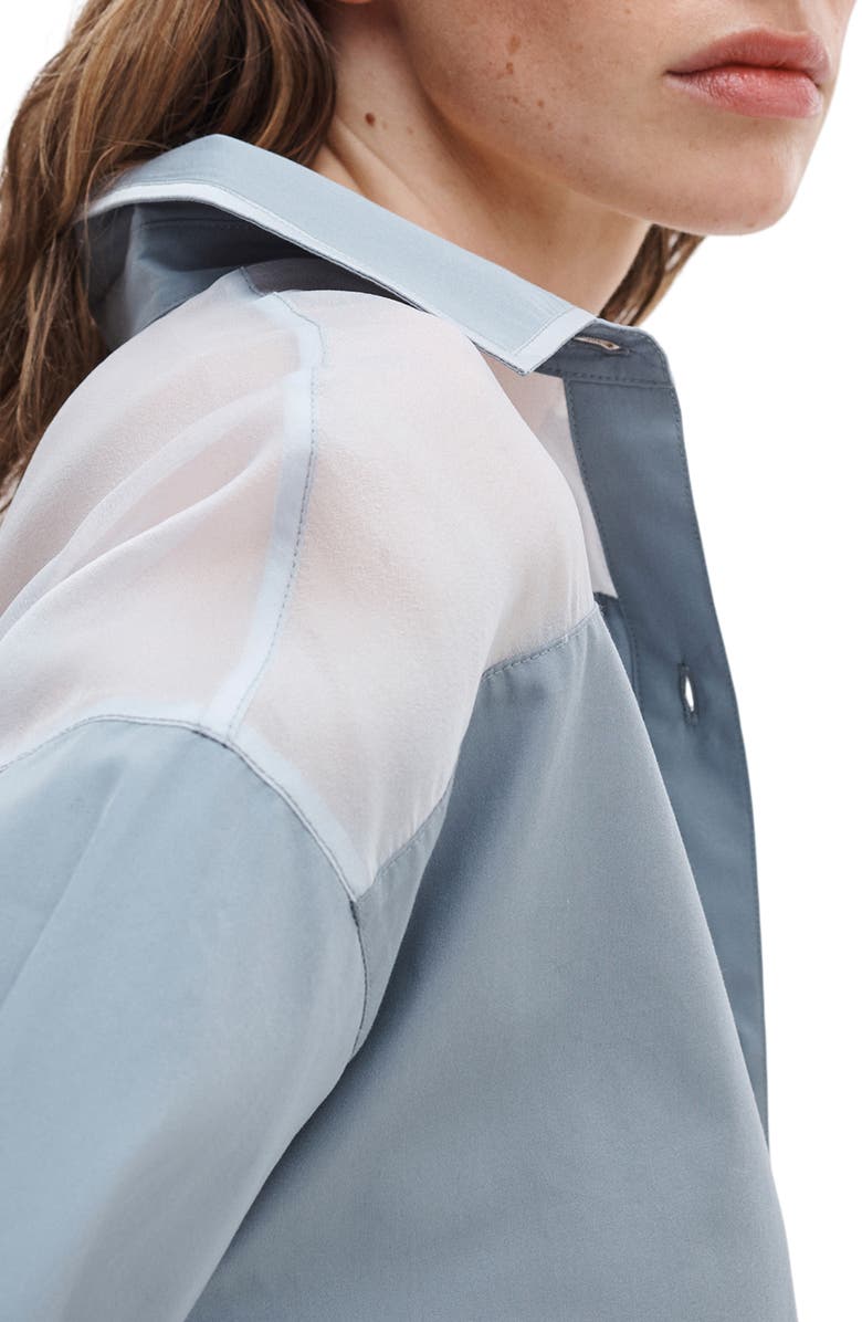 rag & bone Elly Crop Button-Up Shirt, Alternate, color, Grey