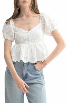 All in Favor Cotton Eyelet Top