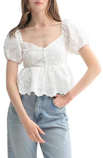 All in Favor Cotton Eyelet Top