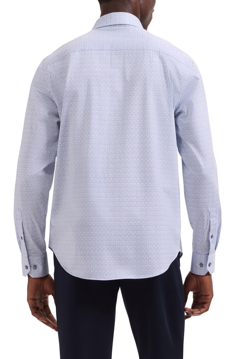 Bugatchi Jimmy OoohCotton<sup>®</sup> Dash Print Button-Up Shirt, Alternate, color, Air Blue