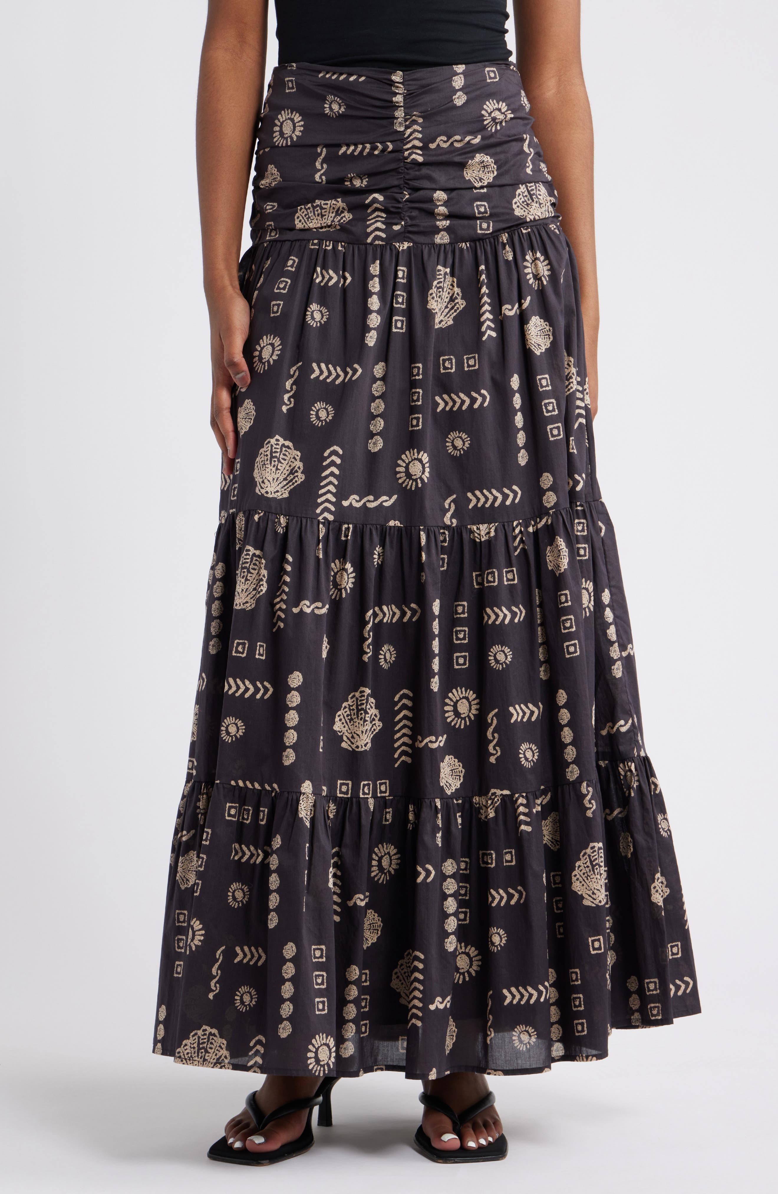 Rails Agatha Floral Tiered Cotton Maxi Skirt