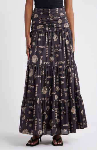 Rails Agatha Floral Tiered Cotton Maxi Skirt