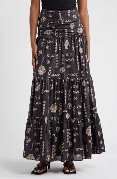 Rails Agatha Floral Tiered Cotton Maxi Skirt