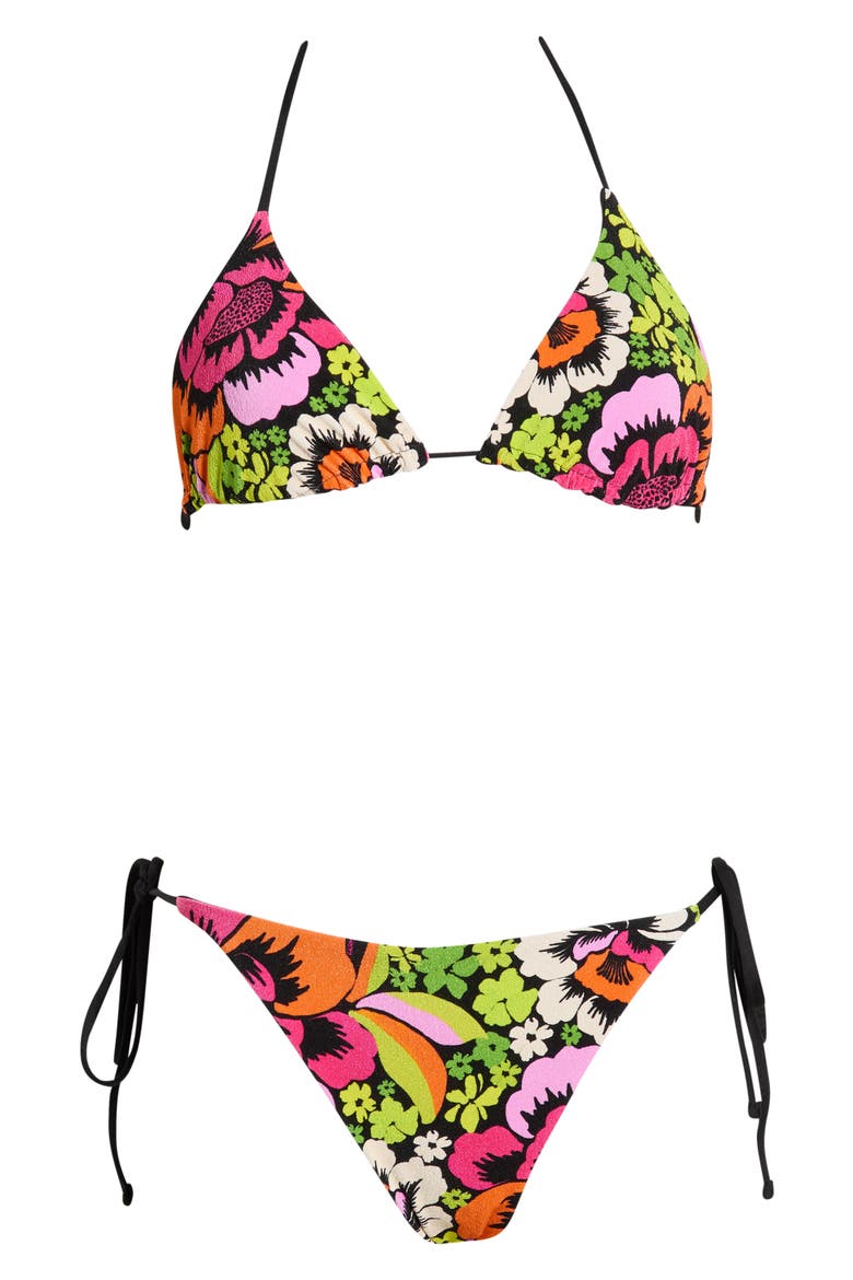 Blooming Side Tie Reversible Bikini Bottoms, Alternate, color, BLOOM