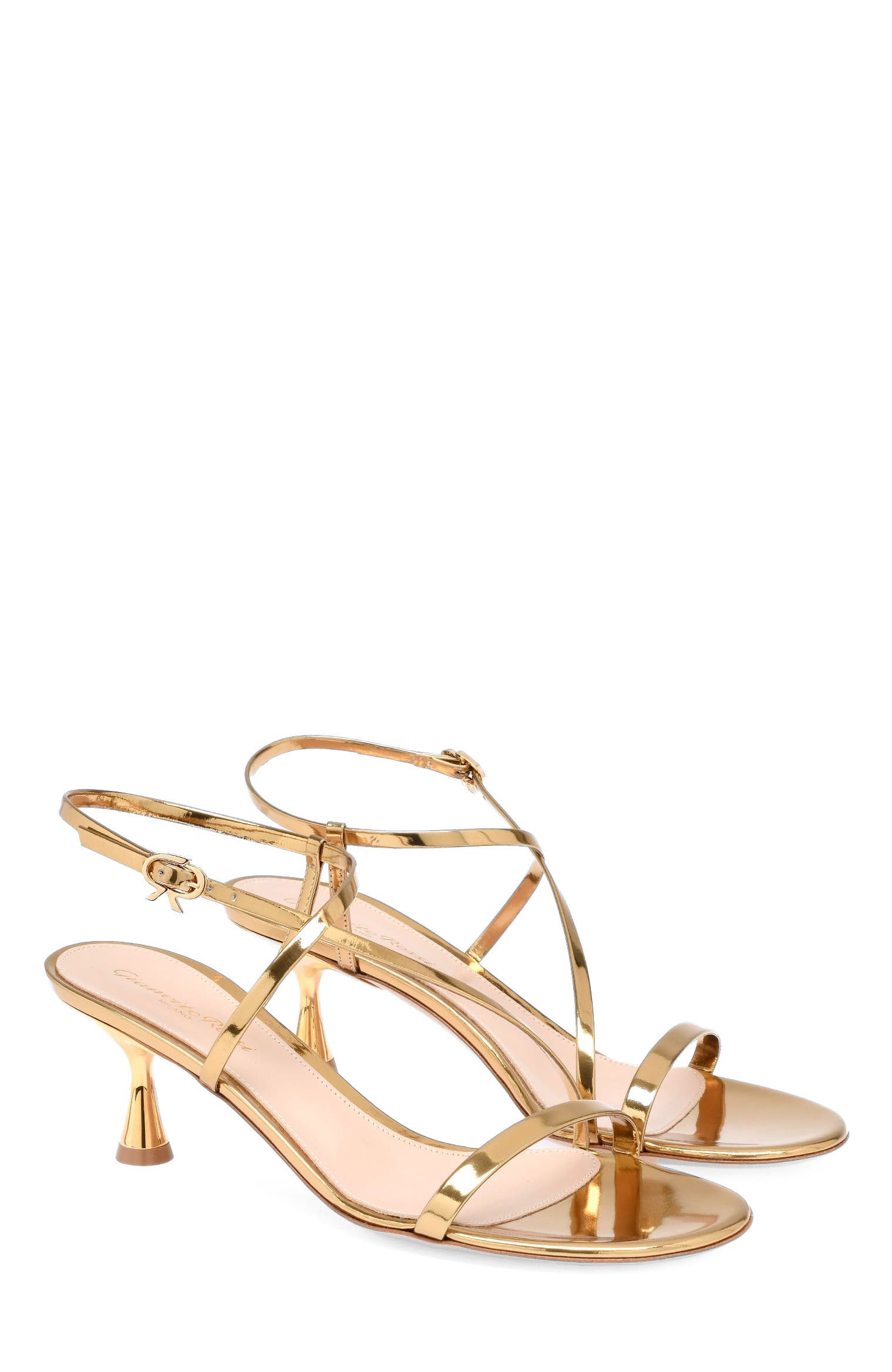 Gianvito Rossi Ascent Sandal 55, Alternate, color, Gold Calf Leather