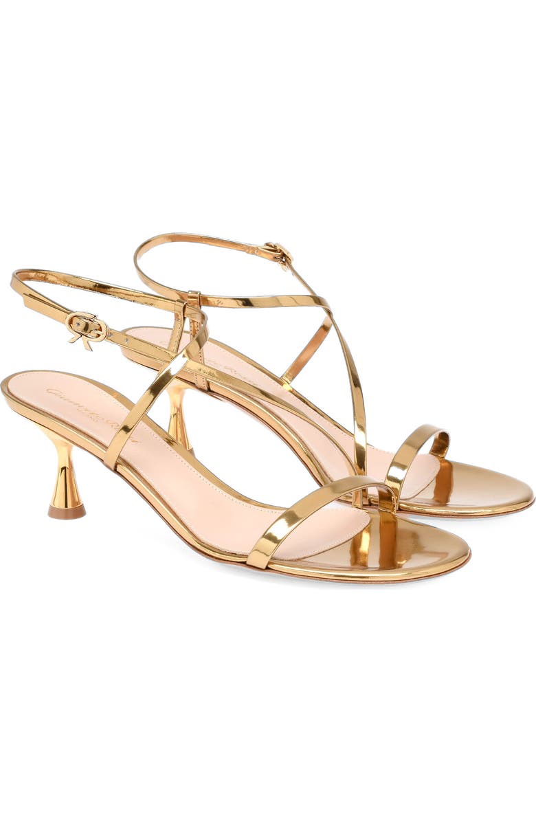Gianvito Rossi Ascent Sandal 55, Alternate, color, Gold Calf Leather