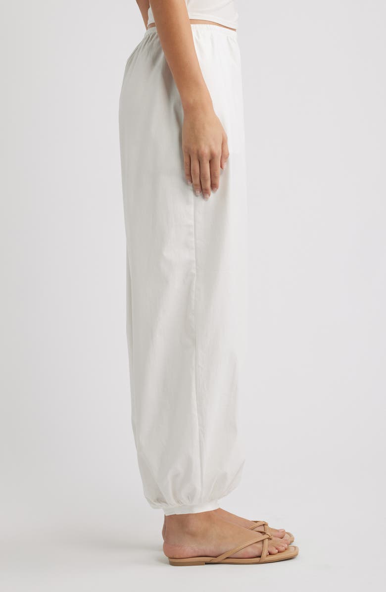 Reformation Aven Stretch Organic Cotton Balloon Pants, Alternate, color, White