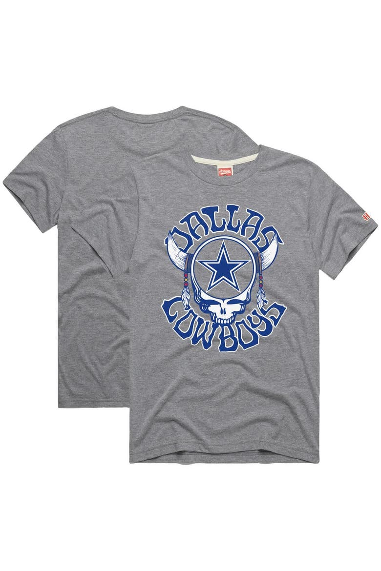 Men's Homage  Gray Dallas Cowboys NFL x Grateful Dead Tri-Blend T-Shirt, Main, color, Gray