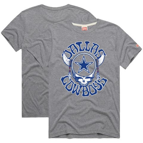 Men's Homage  Gray Dallas Cowboys NFL x Grateful Dead Tri-Blend T-Shirt
