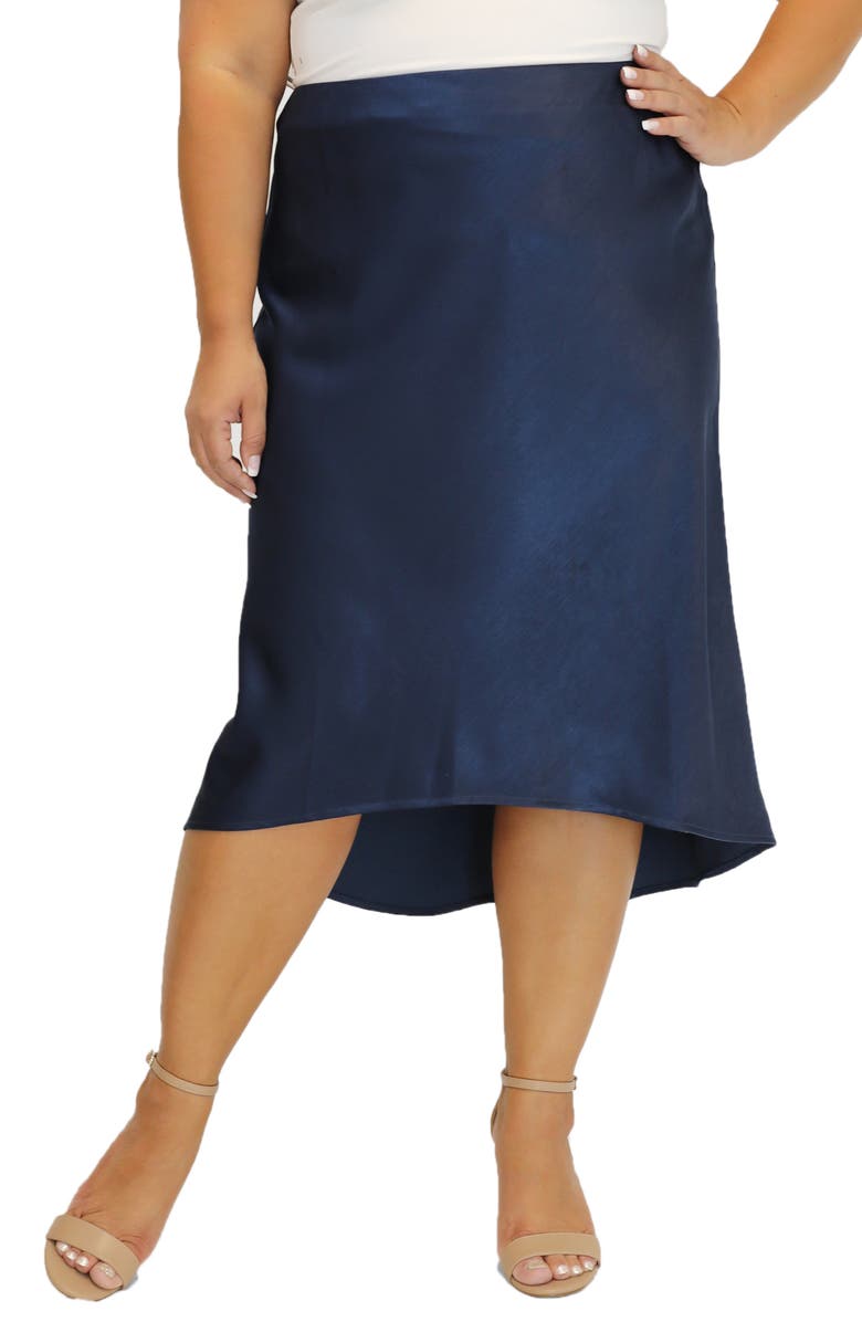 Marée Pour Toi Charm Satin Skirt, Main, color, 