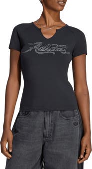 adidas Originals Crystal Logo Graphic Slim T-Shirt