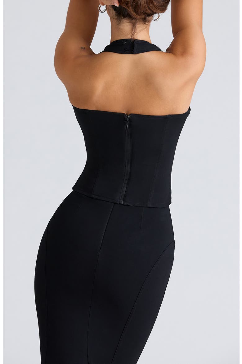 The Halter Corset Top, Alternate, color, BLACK