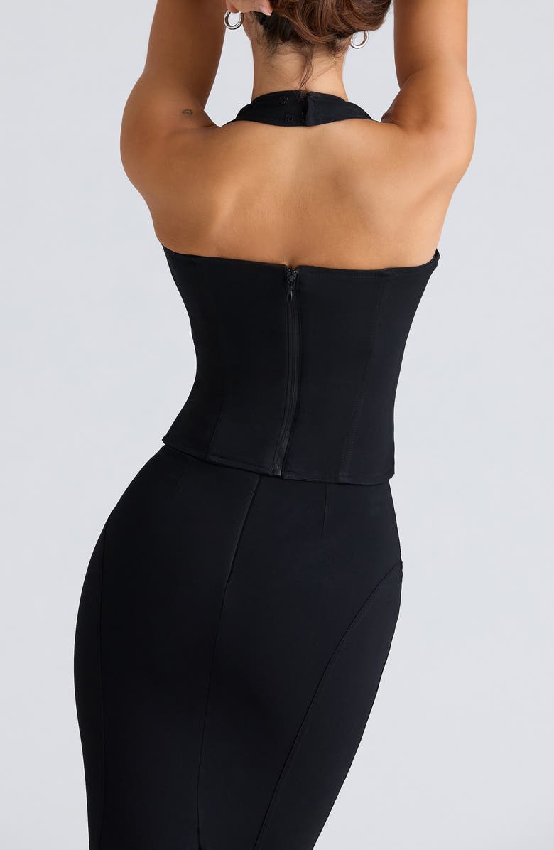 HOUSE OF CB The Halter Corset Top, Alternate, color, Black