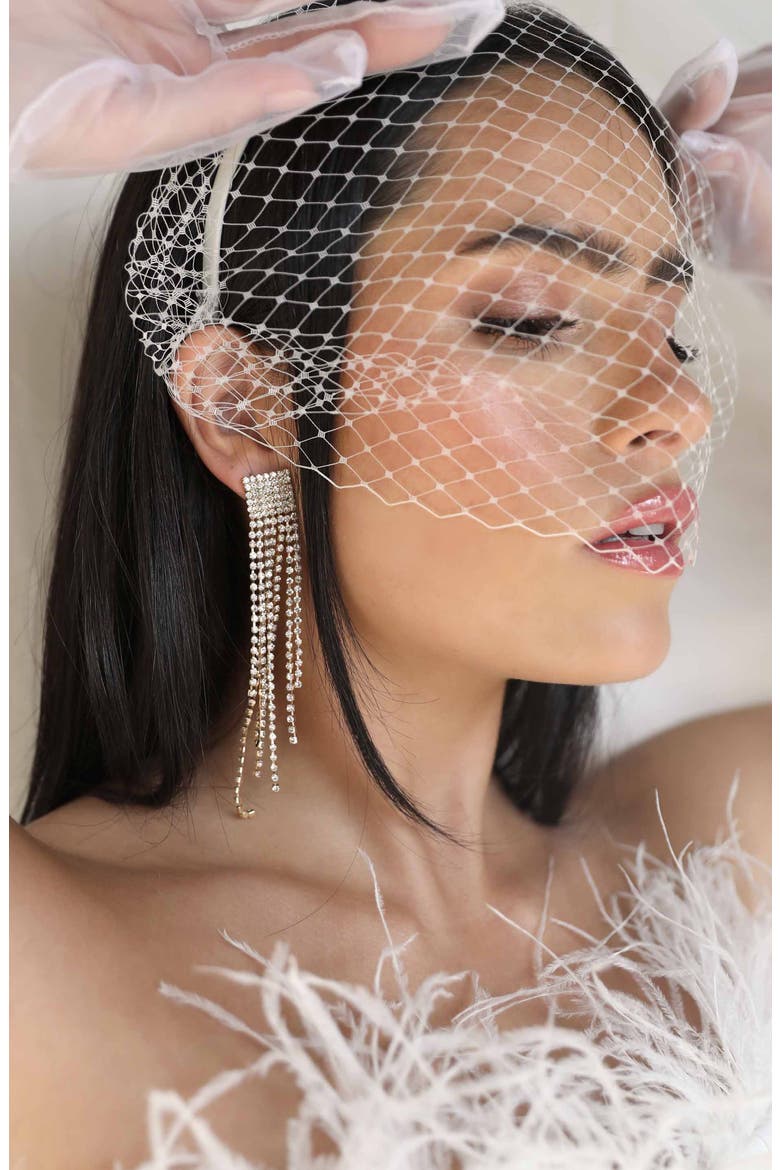Crystal Fringe Drop Earrings, Alternate, color, GOLD
