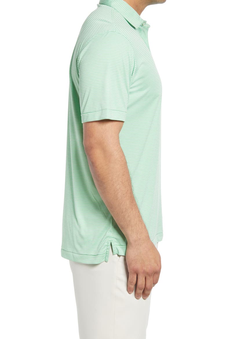 Featherweight Mélange Stripe Short Sleeve Polo, Alternate, color, MINT LEAF