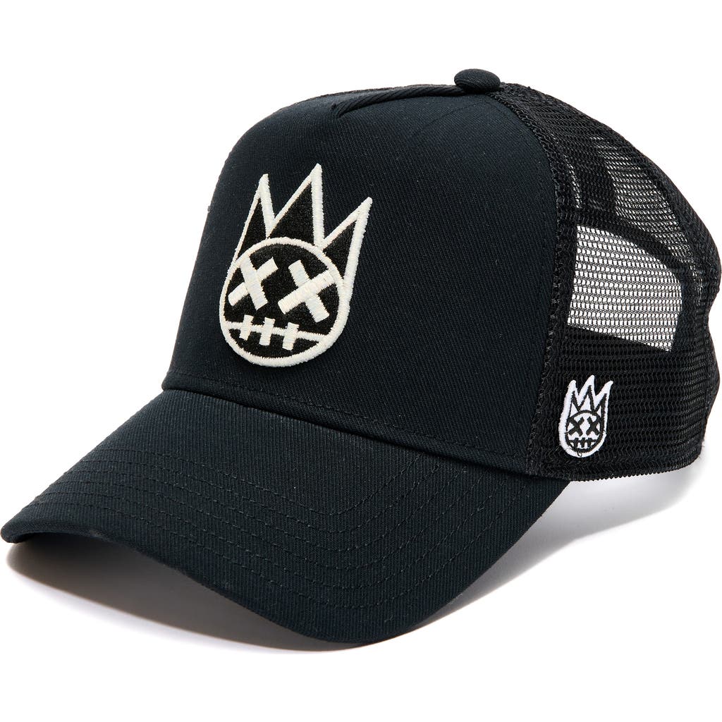 Cult Of Individuality Glow In The Dark Shimuchan Logo Mesh Back Trucker Hat In Glow In Black
