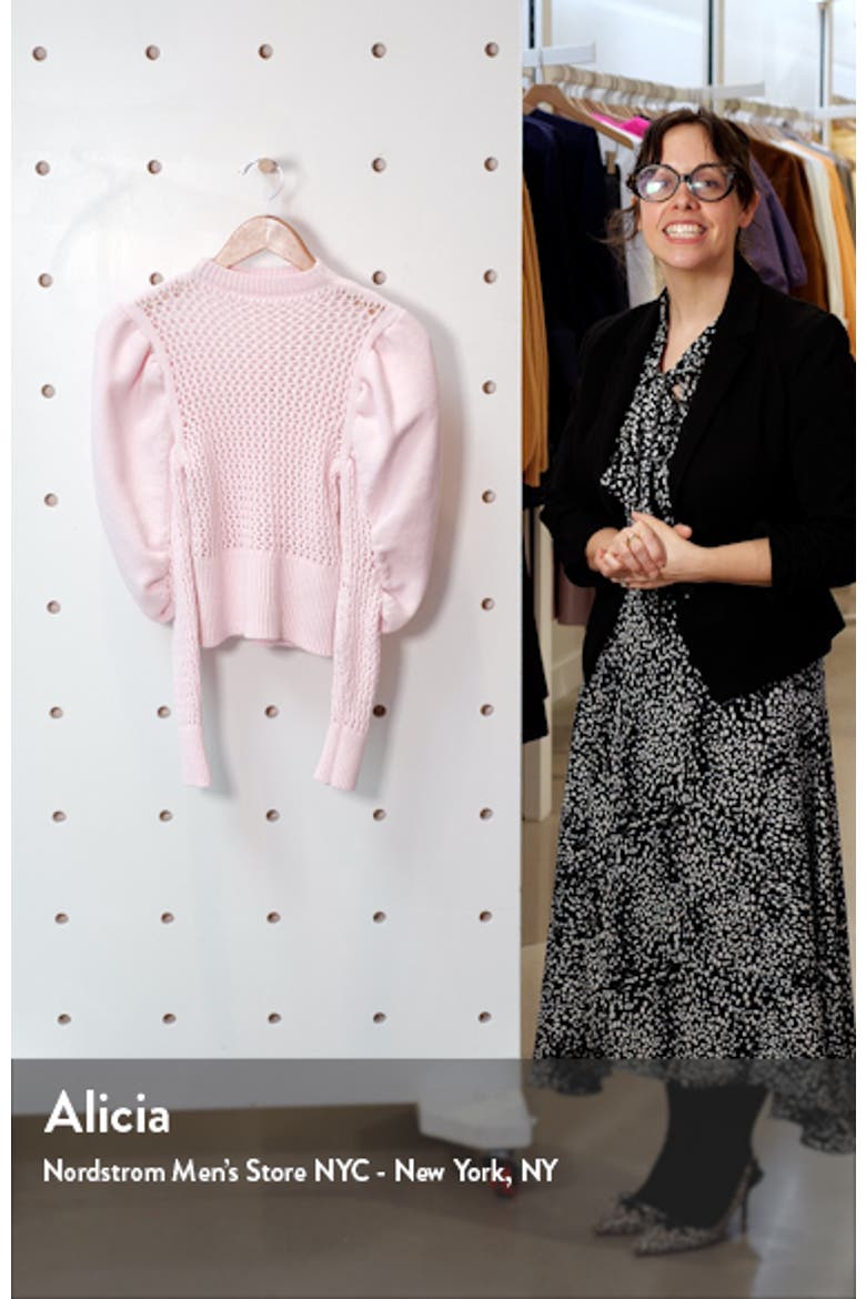 Puff Sleeve Mesh Crop Sweater video
