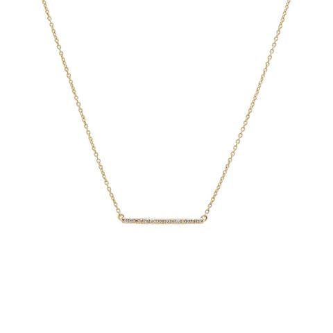 Diamond Pave Bar Necklace 14K