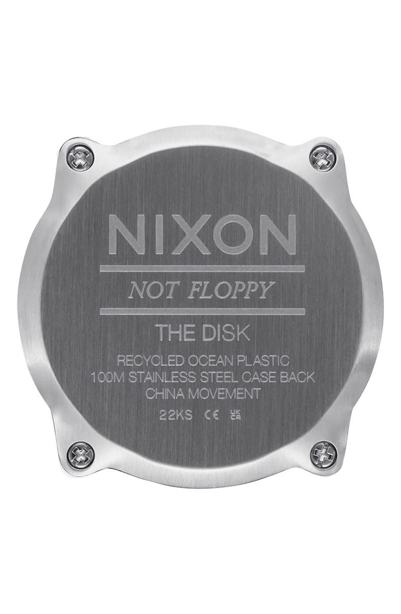 Nixon Disk Chronograph Rubber Strap Watch, 39mm, Alternate, color, Orange / Orange / Negative