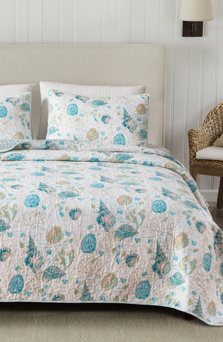 Woven & Weft Vintage Coastal Quilt & Sham Set, Alternate, color, Shells