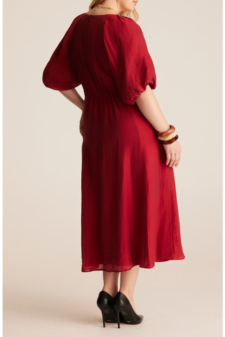 Adriella Midi Dress, Alternate, color, RASPBERRY
