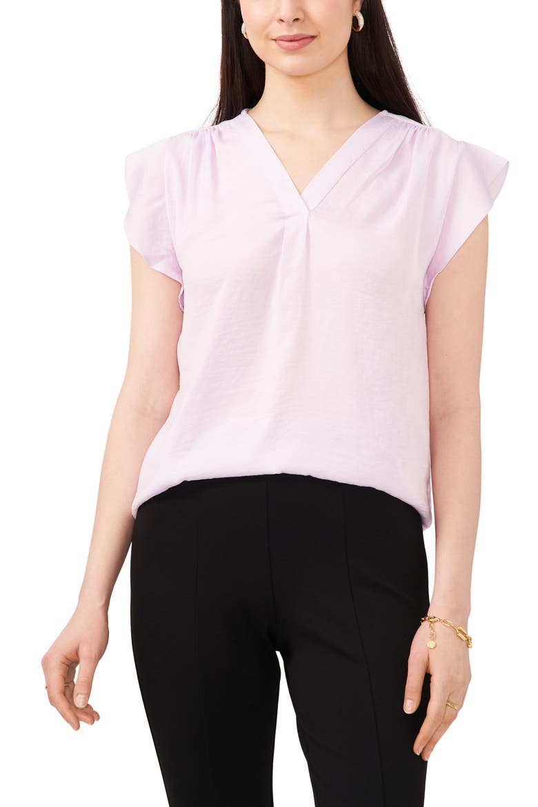 Flutter Sleeve Blouse, Main, color, CORSAGE PINK