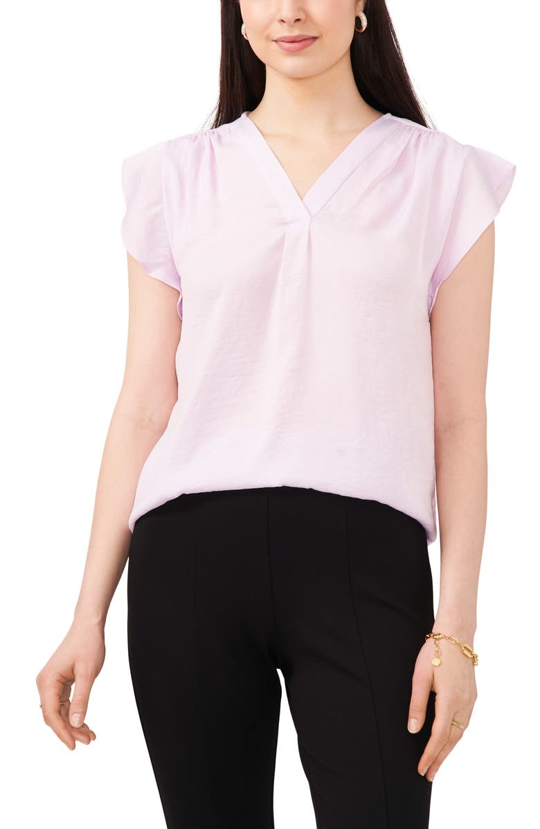 Chaus Flutter Sleeve Blouse, Main, color, Corsage Pink
