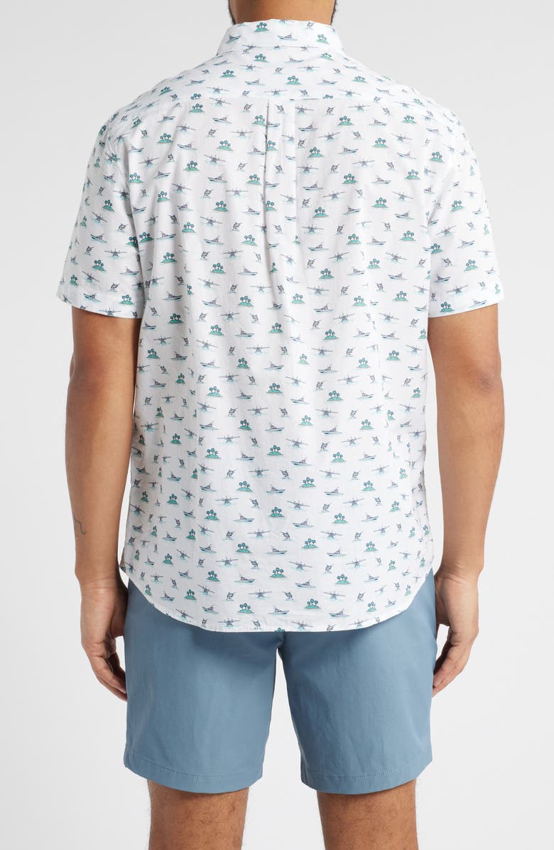 vineyard vines Island Hopping Short Sleeve Cotton Button-Up Shirt, Alternate, color, 