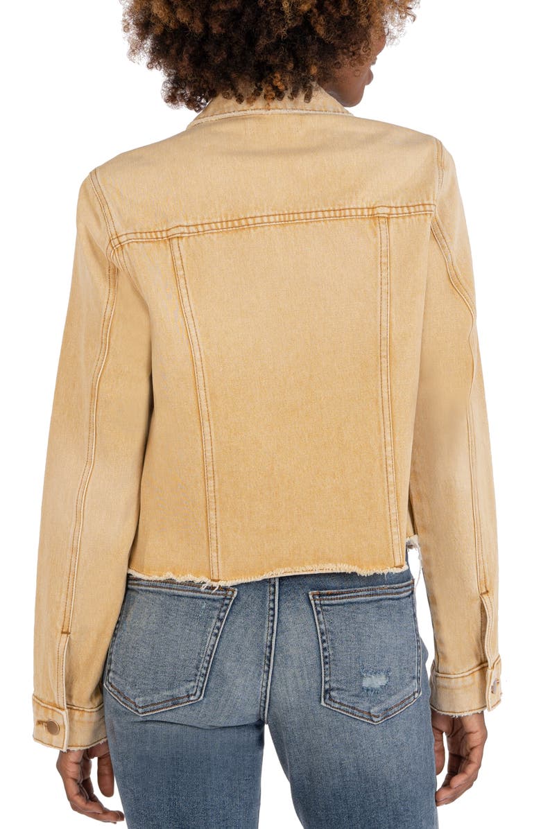 KUT from the Kloth Julia Frayed Crop Denim Trucker Jacket, Alternate, color, 