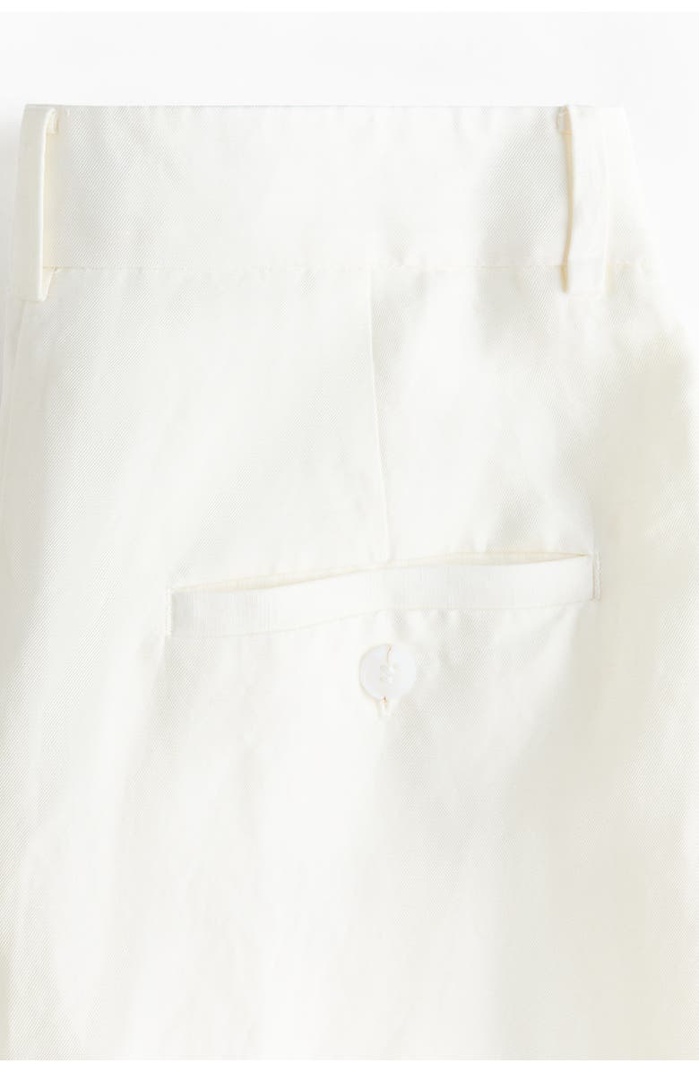 H&M Linen-blend Barrel Trousers, Alternate, color, Ivory