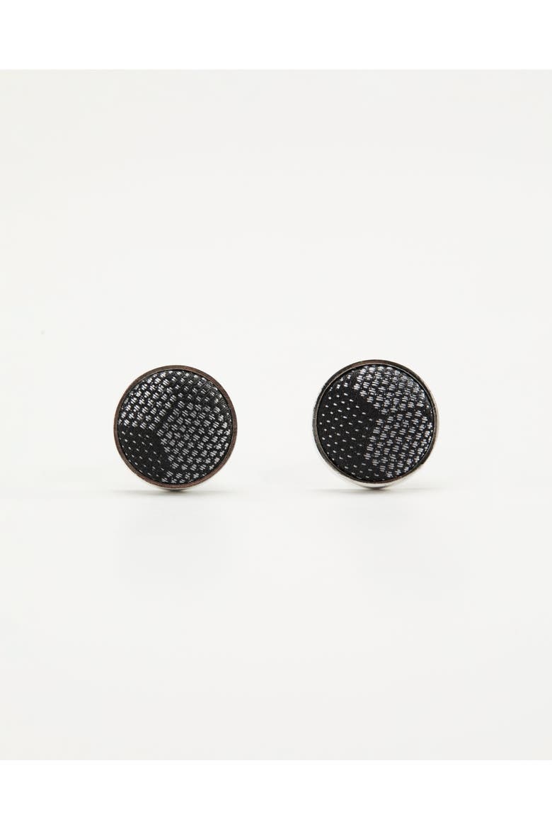 Hexloop Silk Cufflinks, Main, color, Charcoal