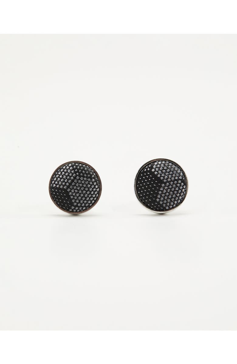 Knottery & Co Hexloop Silk Cufflinks, Main, color, Charcoal