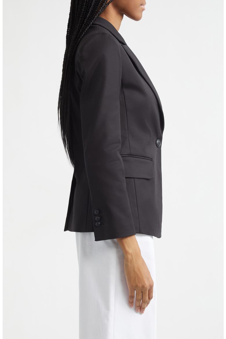 Cotton Blend Blazer, Alternate, color, BLACK SOLID