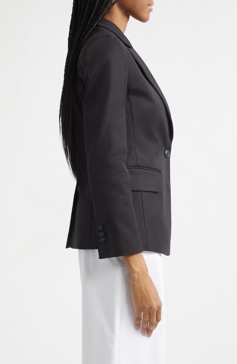 Emporio Armani Cotton Blend Blazer, Alternate, color, Black Solid