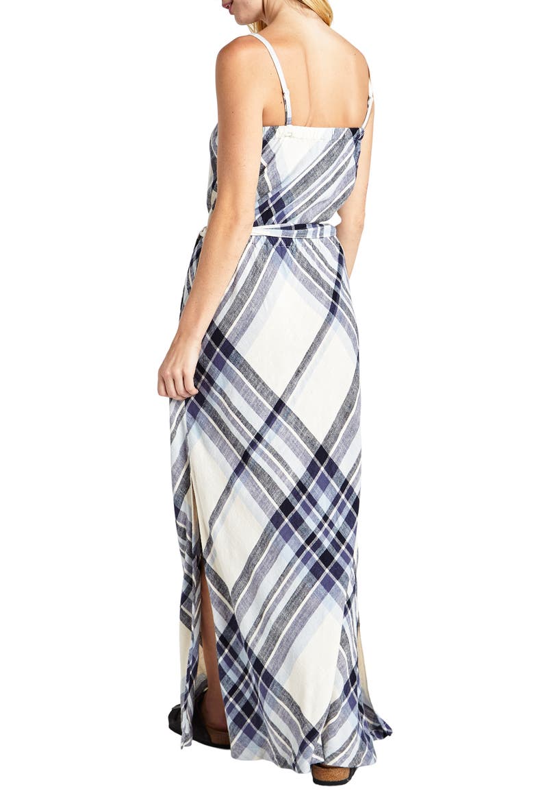Annalise Plaid Maxi Dress, Alternate, color, DUSTY BLUE PLAID