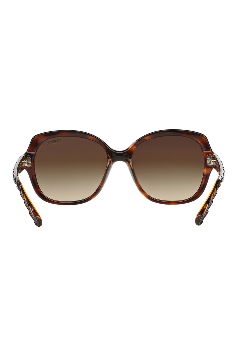 56mm Gradient Square Sunglasses, Alternate, color, DARK HAVANA