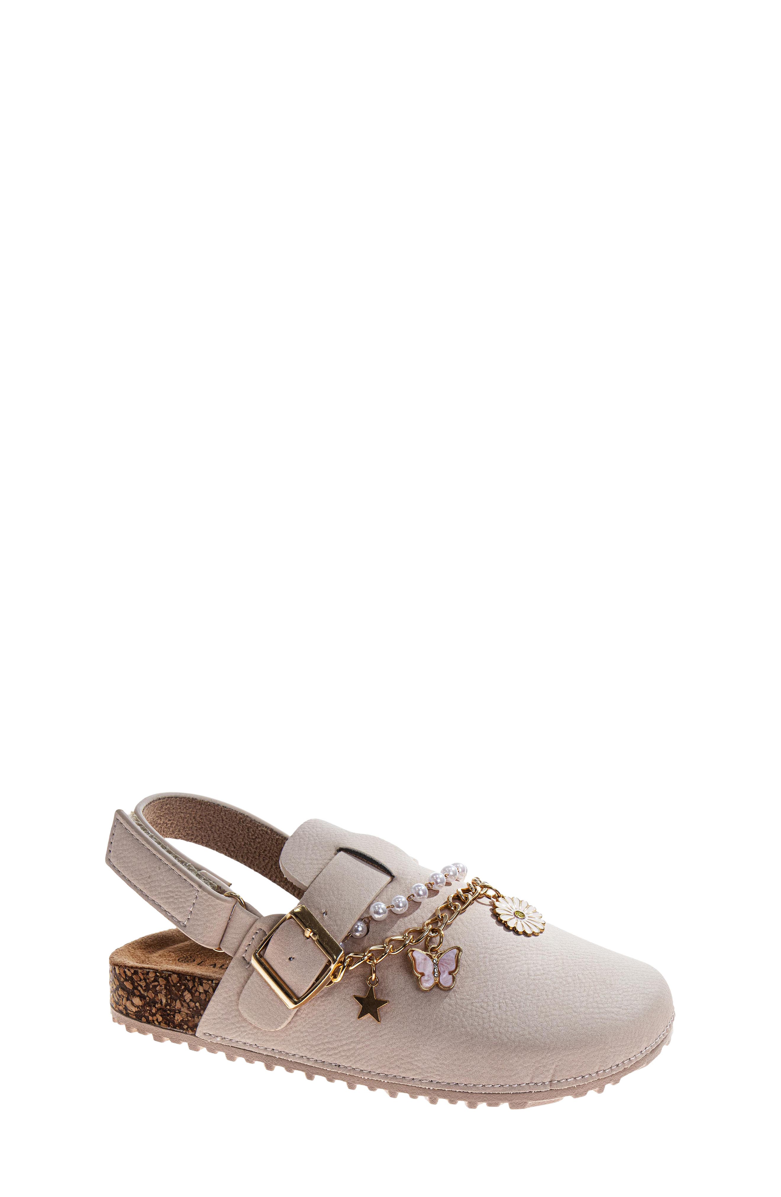 Kids' Faux Leather Fashion Clog, Main, color, SAND
