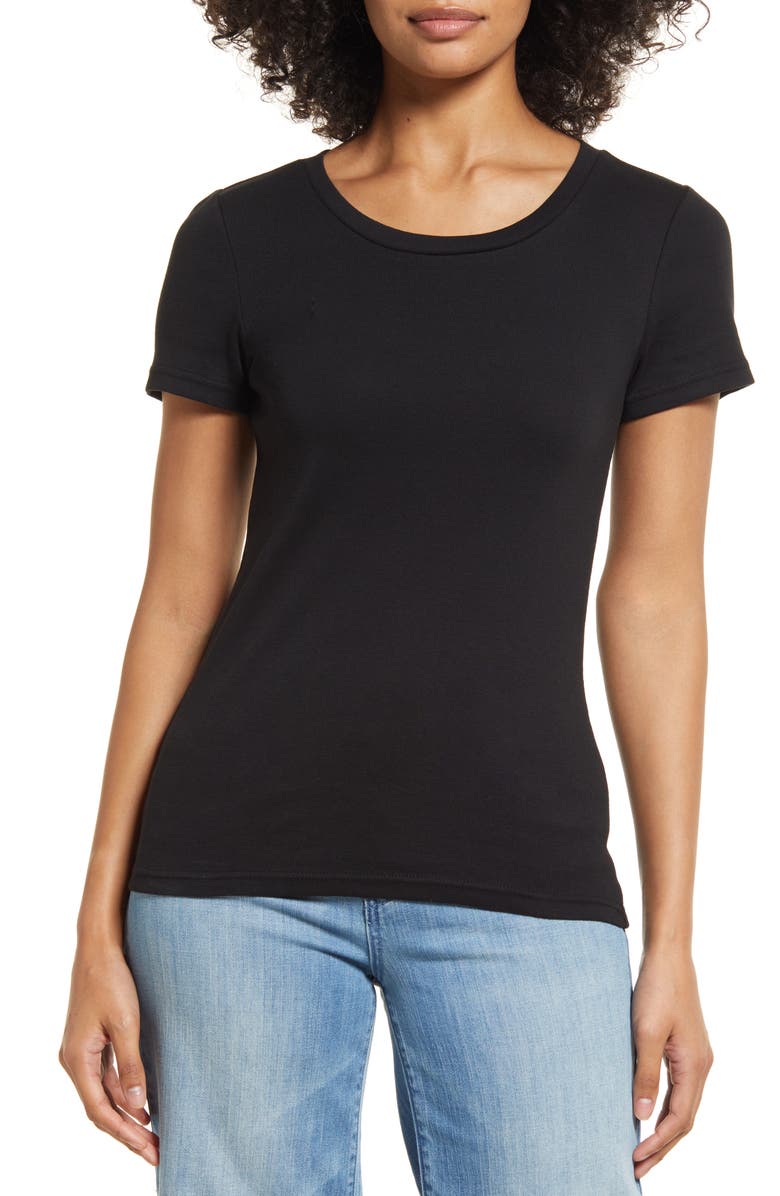 NORDSTROM RACK Essential Crew Neck Ribbed T-Shirt, Main, color,