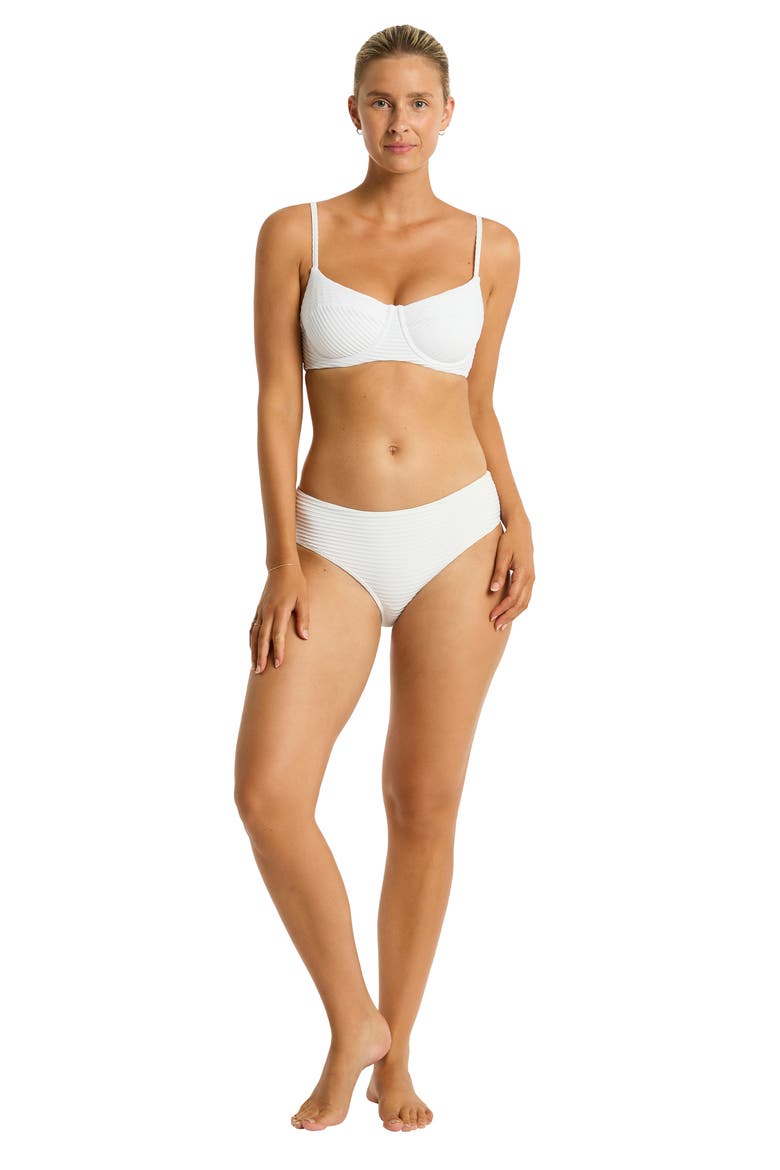 Spinnaker Underwire Balconette Bikini Top, Alternate, color, WHITE