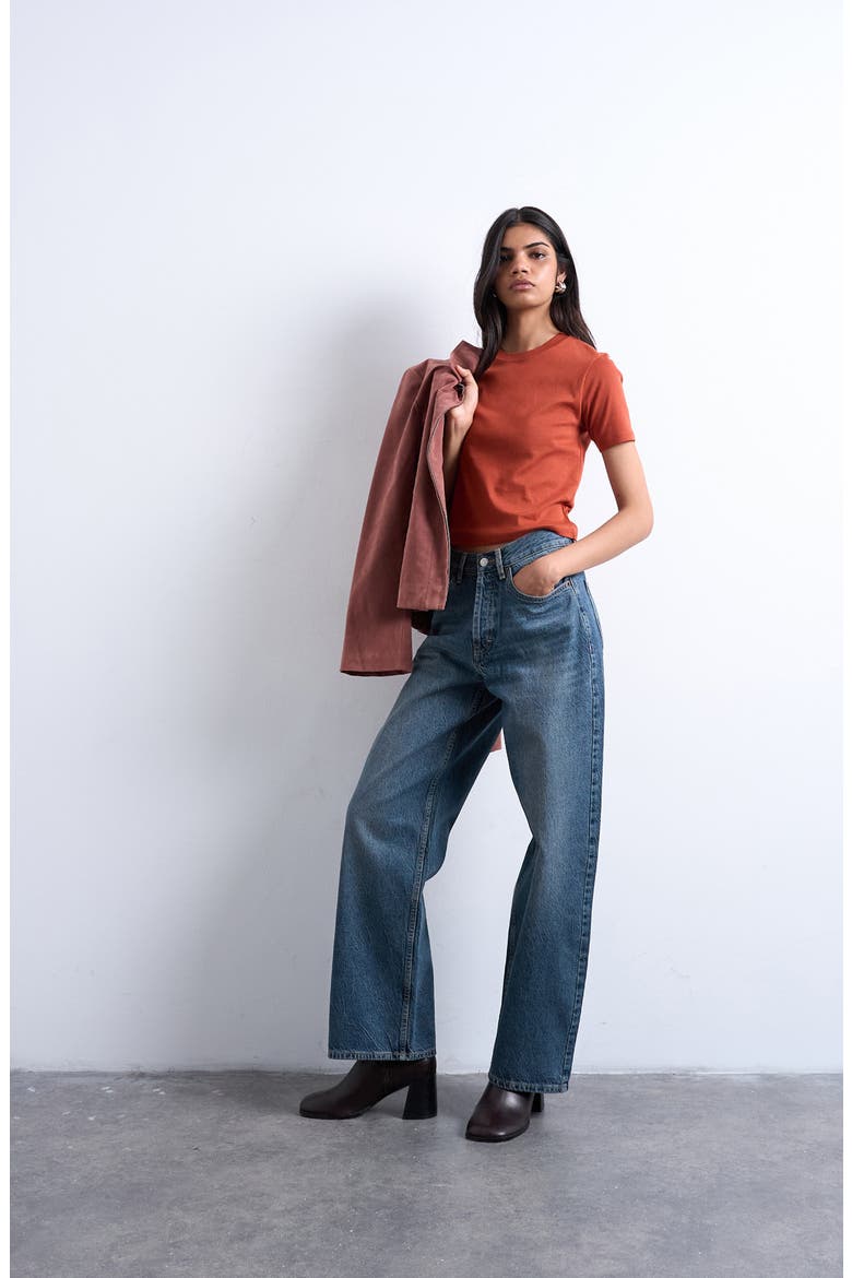 Everyday Shrunken Cotton T-Shirt, Alternate, color, RUST